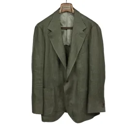 x Sartoria Carrara: ultra-light unlined sport coat in green washed linen herringbone