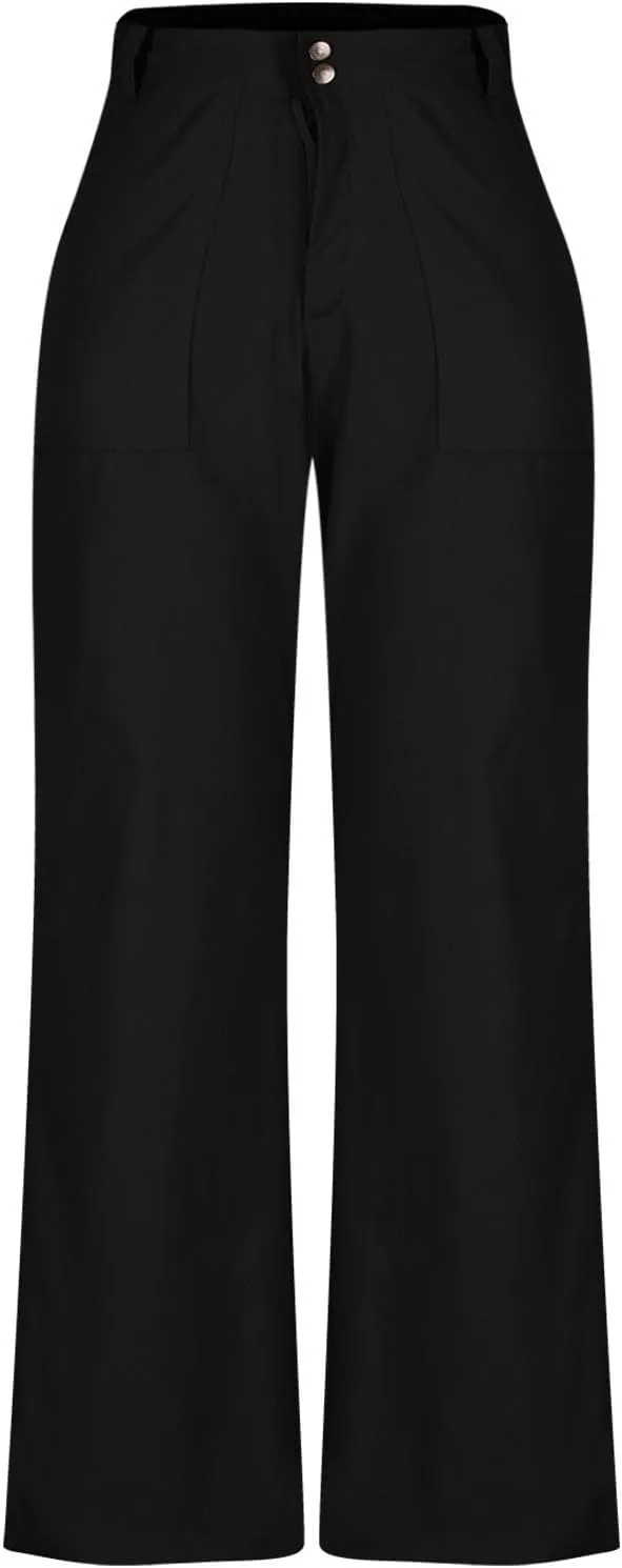 Xiaojmake Women Casual Twill Chino Pant Flare Slim Fit Boot Cut Stretch Dress Pant Bootcut Cotton Pull On Pants with Pockets