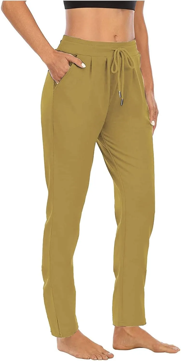 Xiaojmake Women's Joggers Pants Drawstring Lightweight Hiking Running Pants Sweatpants Quick Dry Lounge Athletic Workout Pant