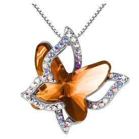 Xuemjiao Necklaces for Women Butterfly Crystal Necklace with Premium Birthstone Crystal Jewelry Gifts for Women Necklace (L,One Size)