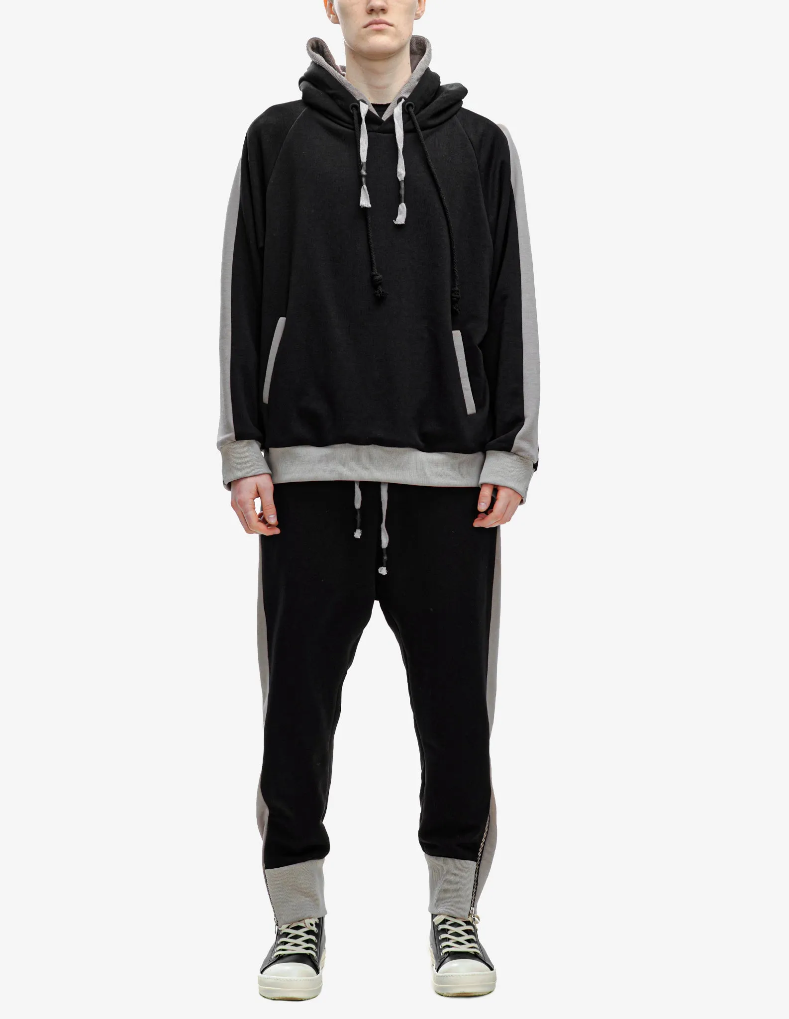 Zip-Cuff Contrast Pants
