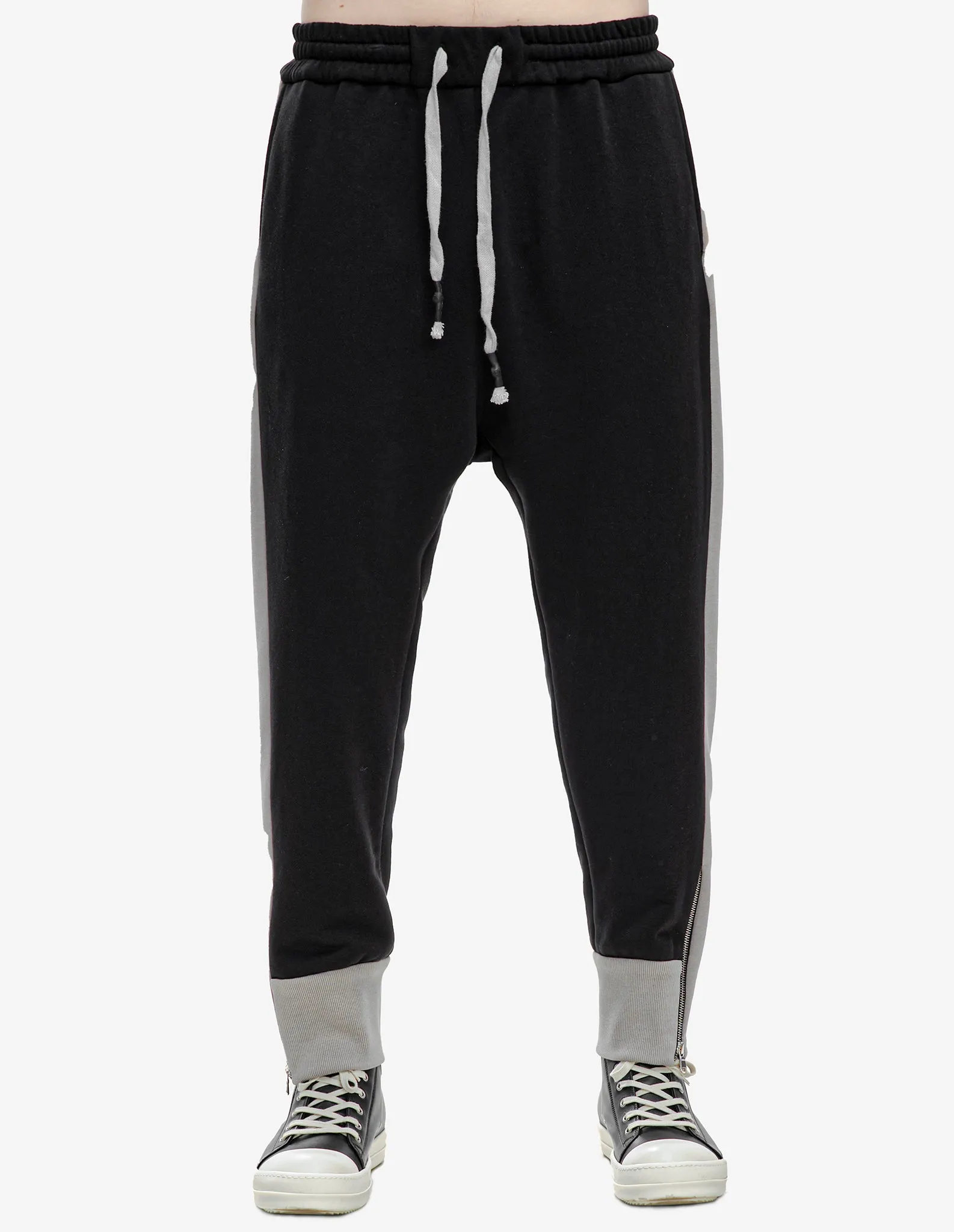 Zip-Cuff Contrast Pants