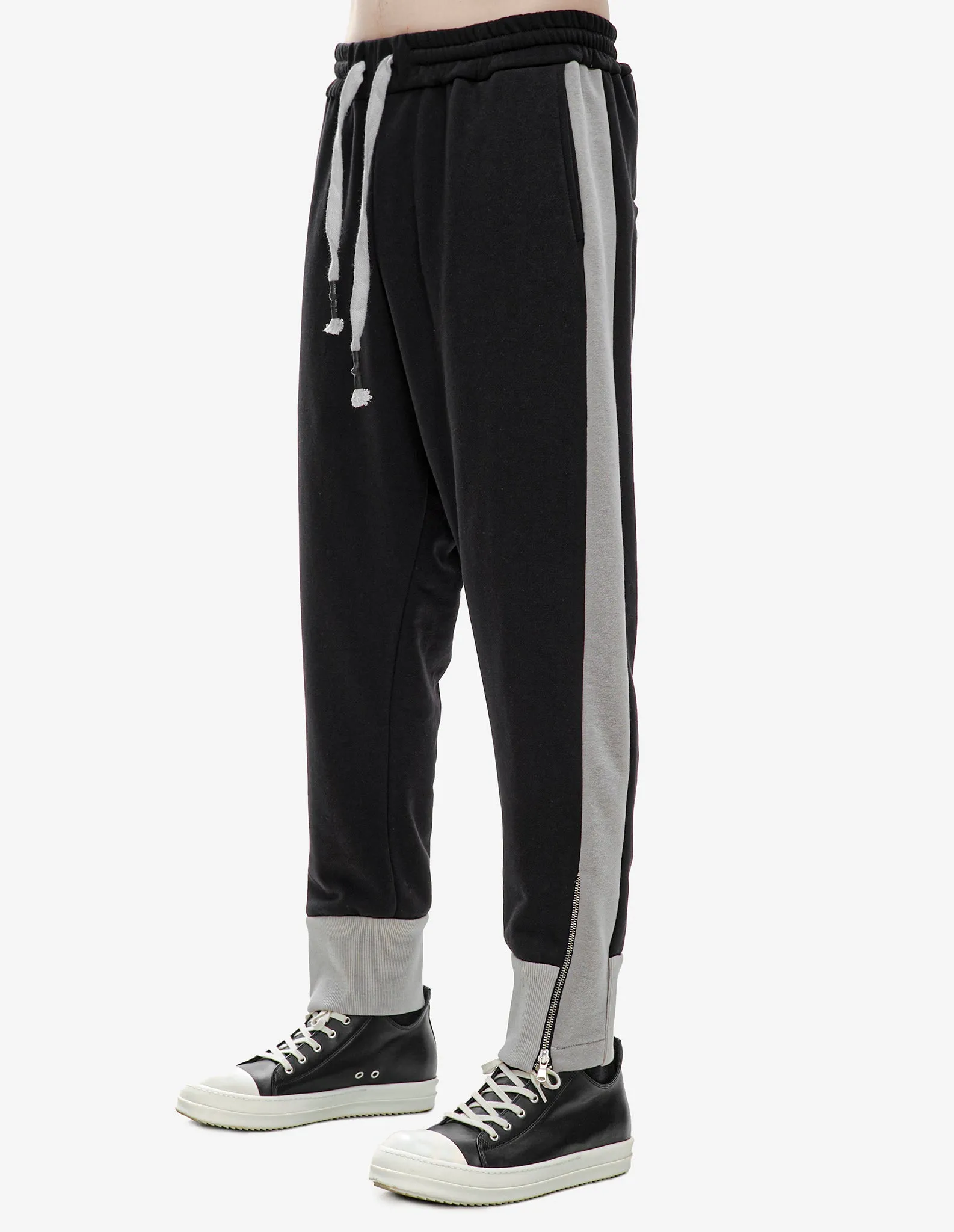Zip-Cuff Contrast Pants