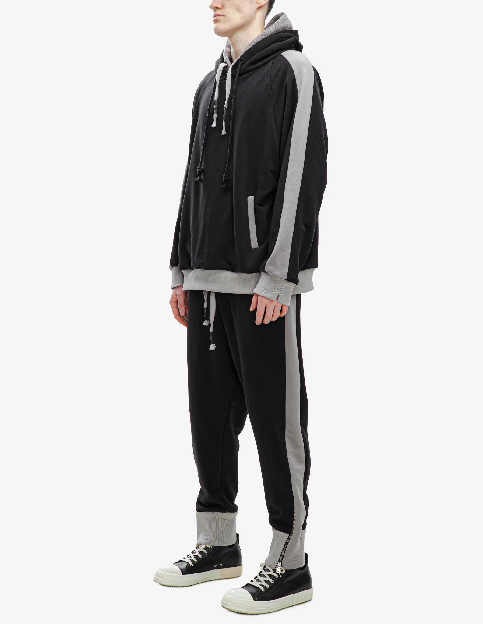 Zip-Cuff Contrast Pants